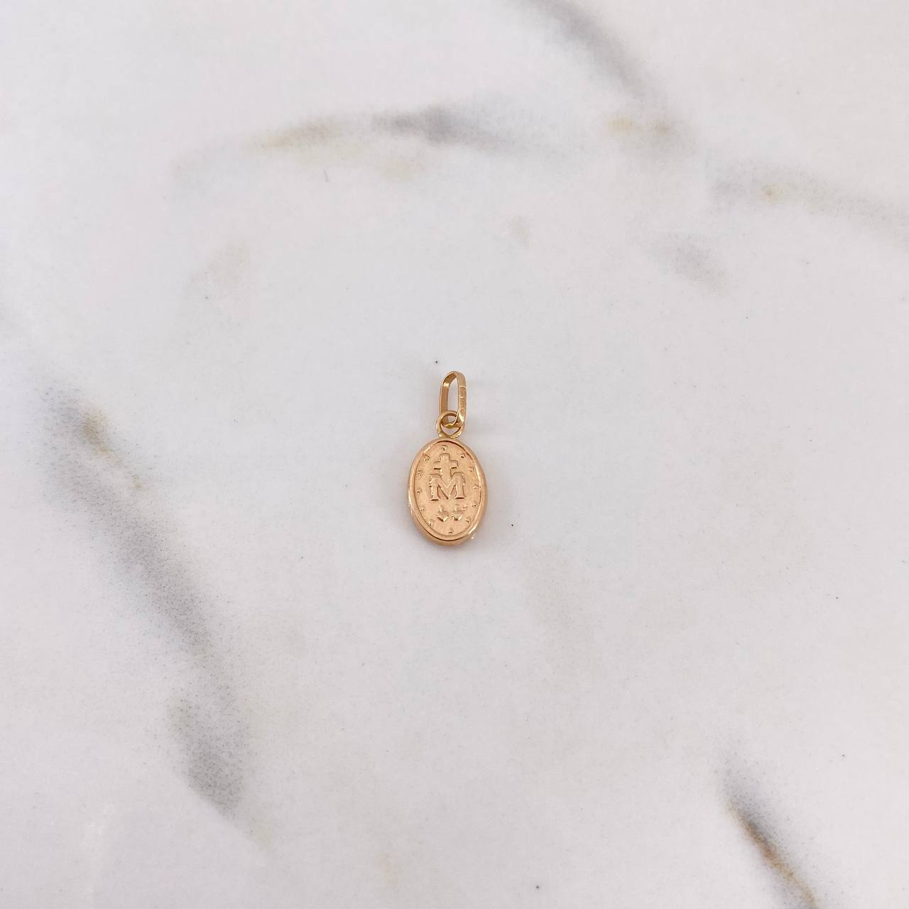 Dije Virgen Milagrosa 0.4gr / 1.6cm / Troquelado Oro Rosa 18K #