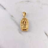 Dije Virgen Guadalupe 5.55gr / 3.6cm / Circones Verdes Fucsias Blancos Dos Oros Amarillo Blanco 18K #