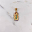 Dije Virgen Guadalupe 5.55gr / 3.6cm / Circones Verdes Fucsias Blancos Dos Oros Amarillo Blanco 18K #