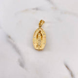 Dije Virgen Guadalupe 5.3gr / 3.3cm / Circones Verdes Fucsias Azules Blancos Dos Oros Amarillo Blanco 18K $