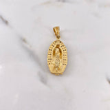 Dije Virgen Guadalupe 5.25gr / 3.5cm / Circones Negros Blancos Oro Amarillo 18K #