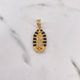 Dije Virgen Guadalupe 5.25gr / 3.5cm / Circones Negros Blancos Oro Amarillo 18K #