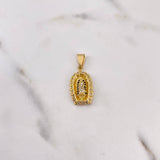 Dije Virgen Guadalupe 3.25gr / 2.6cm / Circones Negros Blancos Oro Amarillo 18K #