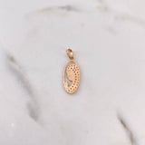 Dije Virgen Maria 1.35gr / 2.5cm / Circones Blancos Oro Rosa 18K #