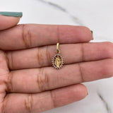 Dije Virgen Del Carmen 0.55gr / 1.6cm / Circones Blancos Oro Rosa 18K #