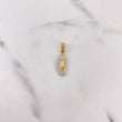 Dije Virgen Maria 1.1gr / 2.3cm / Circones Blancos Oro Amarillo 18K #