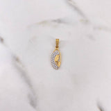 Dije Virgen Maria 1.1gr / 2.3cm / Circones Blancos Oro Amarillo 18K #