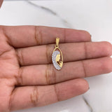 Dije Virgen Maria 1.1gr / 2.3cm / Circones Blancos Oro Amarillo 18K #