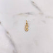 Dije Virgen Maria 0.65gr / 1.8cm / Circones Blancos Oro Amarillo 18K #