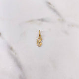 Dije Virgen Maria 0.65gr / 1.8cm / Circones Blancos Oro Amarillo 18K #