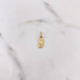 Dije Virgen Maria 0.65gr / 1.8cm / Circones Blancos Oro Amarillo 18K #