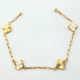 Pulso Cajon Trebol Intercalado 3.95gr / 18cm / 10mm Oro Amarillo 18K