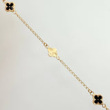 Pulso Aro Seguido Trebol Doble Faz 2.6gr / 19cm / 8.1mm Oro Amarillo 18K