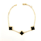 Pulso Aro Seguido Trebol Doble Faz 4.15gr / 17.5cm-19.5cm / 9.7mm Oro Amarillo Nac.Esp. 18K