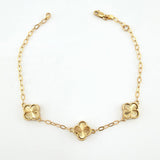 Pulso Aro Seguido Trebol Doble Faz 4.15gr / 17.5cm-19.5cm / 9.7mm Oro Amarillo Nac.Esp. 18K