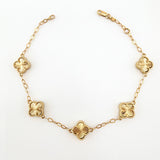 Pulso Aro Seguido Trebol Doble Faz 6gr / 18cm-20cm / 9.7mm Oro Amarillo Nac.Esp. 18K