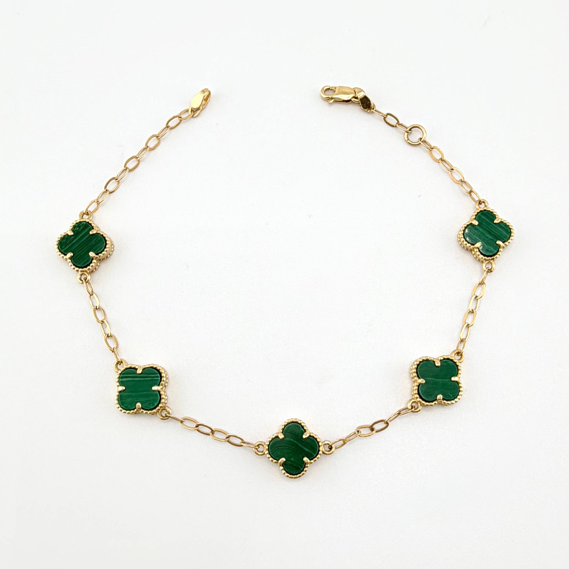 Pulso Aro Seguido Trebol Doble Faz 6gr / 18cm-20cm / 9.7mm Oro Amarillo Nac.Esp. 18K