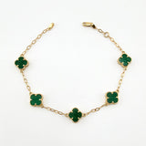 Pulso Aro Seguido Trebol Doble Faz 6gr / 18cm-20cm / 9.7mm Oro Amarillo Nac.Esp. 18K