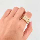 Anillo Sello Cruz Maya 6.05gr / T10 1/2 / Oro Amarillo 18K ©
