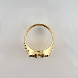 Anillo Signo Dólar Punteado 9gr / T10 / Oro Amarillo 18K ©