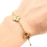 Pulso Aro Seguido Trebol Dorado 6.75gr / 20cm / 11mm Oro Amarillo Nac.Esp. 18K