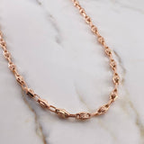 Cadena Rustica Tribal 13.3gr / 61.5cm / 4.7mm Punteada Oro Rosa 18K $