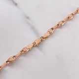 Cadena Rustica Tribal 13.3gr / 61.5cm / 4.7mm Punteada Oro Rosa 18K $