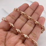 Cadena Rustica Tribal 13.3gr / 61.5cm / 4.7mm Punteada Oro Rosa 18K $