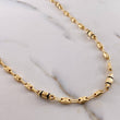 Cadena Rustica Tornillo 12.2gr / 62.6cm / 3.8mm Cauchos Negros Oro Amarillo 18K $