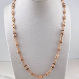 Cadena Rustica Tornillo 11.15gr / 61.6cm / 3.9mm Cauchos Negros Oro Rosa 18K $