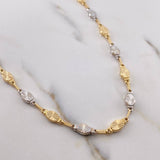 Cadena Rustica Eslabon 13.85gr / 60.6cm / 5.1mm Diamantado Dos Oros Amarillo Blanco 18K $