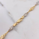 Cadena Rustica Eslabon 13.85gr / 61.5cm / 5.1mm Diamantado Dos Oros Amarillo Blanco 18K $