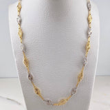 Cadena Rustica Eslabon 13.85gr / 60.6cm / 5.1mm Diamantado Dos Oros Amarillo Blanco 18K $
