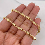 Cadena Rustica 10.4gr / 60.6cm / 3.7mm Barril Plano Oro Amarillo 18K $