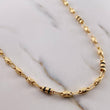 Cadena Rustica 13.2gr / 60.9cm / 4.1mm Barril Cruz Cauchos Negros Oro Amarillo 18K $