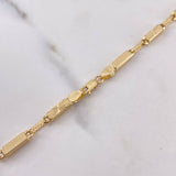 Cadena Rustica Rectangular 11.5gr / 60cm / 3.3mm Diamantado Oro Amarillo 18K $