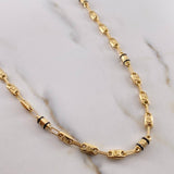 Cadena Rustica Corona RX 12.15gr / 62.9cm / 3.8mm Cauchos Negros Oro Amarillo 18K $