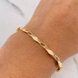 Pulso Rustico Rombos 4.1gr / 20.6cm / 4.6mm Punteado Oro Amarillo 18K $