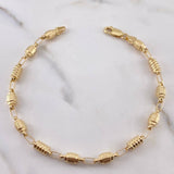 Pulso Rustico 5.15gr / 21.5cm / 4.1mm Barril Punteado Oro Amarillo 18K $