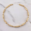 Pulso Rustico Rectangular 4.4gr / 21.4cm / 3.2mm Diamantado Oro Amarillo 18K $