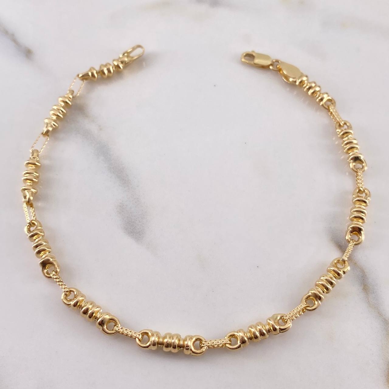 Pulso Rustico 4.45gr / 20.9cm / 3.4mm Barril Oro Amarillo 18K $