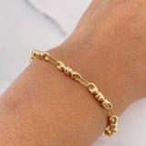 Pulso Rustico 4.45gr / 20.9cm / 3.4mm Barril Oro Amarillo 18K $
