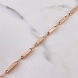 Pulso Rustico Rectangular 4.4gr / 20.9cm / 3.1mm Punteado Oro Rosa 18K $