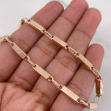Pulso Rustico Rectangular 4.4gr / 20.9cm / 3.1mm Punteado Oro Rosa 18K $
