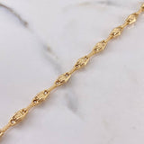 Pulso Rustico Tribal 4.7gr / 20.8cm / 4.7mm Punteado Oro Amarillo 18K $