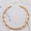 Pulso Rustico Tribal 4.7gr / 20.8cm / 4.7mm Punteado Oro Amarillo 18K $