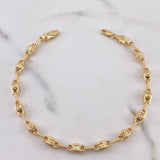 Pulso Rustico Tribal 4.7gr / 20.8cm / 4.7mm Punteado Oro Amarillo 18K $