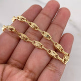 Pulso Rustico Tribal 4.7gr / 20.8cm / 4.7mm Punteado Oro Amarillo 18K $