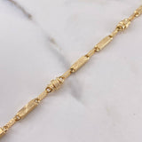 Pulso Rustico Rectangular Barril 5.4gr / 22.4cm / 5.1mm Diamantado Oro Amarillo 18K $