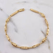Pulso Rustico Rectangular Barril 5.4gr / 22.4cm / 5.1mm Diamantado Oro Amarillo 18K $